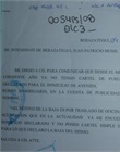 Nota dirigida al Intendente