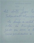 Nota dirigida al intendente sellada